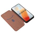 For vivo iQOO 8 Carbon Fiber Texture Horizontal Flip TPU + PC + PU Leather Case with Card Slot(Brown) - 6