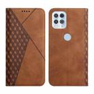 For Motorola Edge S Diamond Pattern Splicing Skin Feel Magnetic Horizontal Flip Leather Case with Card Slots & Holder & Wallet(Brown) - 1