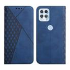 For Motorola Edge S Diamond Pattern Splicing Skin Feel Magnetic Horizontal Flip Leather Case with Card Slots & Holder & Wallet(Blue) - 1