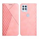 For Motorola Edge S Diamond Pattern Splicing Skin Feel Magnetic Horizontal Flip Leather Case with Card Slots & Holder & Wallet(Rose Gold) - 1