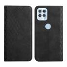 For Motorola Edge S Diamond Pattern Splicing Skin Feel Magnetic Horizontal Flip Leather Case with Card Slots & Holder & Wallet(Black) - 1