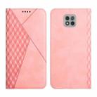 For Motorola Moto G Power 2021 Diamond Pattern Splicing Skin Feel Magnetic Horizontal Flip Leather Case with Card Slots & Holder & Wallet(Rose Gold) - 1