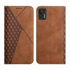 For Motorola Moto G Stylus 2021 Diamond Pattern Splicing Skin Feel Magnetic Horizontal Flip Leather Case with Card Slots & Holder & Wallet(Brown) - 1