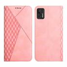 For Motorola Moto G Stylus 2021 Diamond Pattern Splicing Skin Feel Magnetic Horizontal Flip Leather Case with Card Slots & Holder & Wallet(Rose Gold) - 1