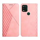 For Motorola Moto G Stylus 2021 5G Diamond Pattern Splicing Skin Feel Magnetic Horizontal Flip Leather Case with Card Slots & Holder & Wallet(Rose Gold) - 1