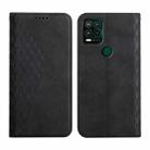 For Motorola Moto G Stylus 2021 5G Diamond Pattern Splicing Skin Feel Magnetic Horizontal Flip Leather Case with Card Slots & Holder & Wallet(Black) - 1