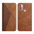 For Motorola Moto G30 / G10 Diamond Pattern Splicing Skin Feel Magnetic Horizontal Flip Leather Case with Card Slots & Holder & Wallet(Brown) - 1