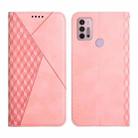 For Motorola Moto G30 / G10 Diamond Pattern Splicing Skin Feel Magnetic Horizontal Flip Leather Case with Card Slots & Holder & Wallet(Rose Gold) - 1