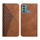 For Motorola Moto G60 /G40 Diamond Pattern Splicing Skin Feel Magnetic Horizontal Flip Leather Case with Card Slots & Holder & Wallet(Brown) - 1