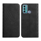 For Motorola Moto G60 /G40 Diamond Pattern Splicing Skin Feel Magnetic Horizontal Flip Leather Case with Card Slots & Holder & Wallet(Black) - 1