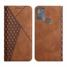 For Motorola Moto G50 Diamond Pattern Splicing Skin Feel Magnetic Horizontal Flip Leather Case with Card Slots & Holder & Wallet(Brown) - 1