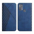 For Motorola Moto G50 Diamond Pattern Splicing Skin Feel Magnetic Horizontal Flip Leather Case with Card Slots & Holder & Wallet(Blue) - 1