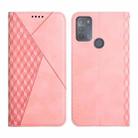 For Motorola Moto G50 Diamond Pattern Splicing Skin Feel Magnetic Horizontal Flip Leather Case with Card Slots & Holder & Wallet(Rose Gold) - 1