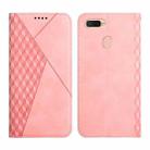 For OPPO A7 / A5s / A12 Diamond Pattern Splicing Skin Feel Magnetic Horizontal Flip Leather Case with Card Slots & Holder & Wallet(Rose Gold) - 1