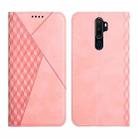 For OPPO A9 2020 Diamond Pattern Splicing Skin Feel Magnetic Horizontal Flip Leather Case with Card Slots & Holder & Wallet(Rose Gold) - 1