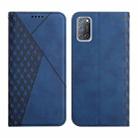 For OPPO A52 / A72 / A92 Diamond Pattern Splicing Skin Feel Magnetic Horizontal Flip Leather Case with Card Slots & Holder & Wallet(Blue) - 1