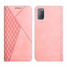 For OPPO A52 / A72 / A92 Diamond Pattern Splicing Skin Feel Magnetic Horizontal Flip Leather Case with Card Slots & Holder & Wallet(Rose Gold) - 1