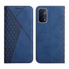 For OPPO A74 5G / A93 5G / A54 5G Diamond Pattern Splicing Skin Feel Magnetic Horizontal Flip Leather Case with Card Slots & Holder & Wallet(Blue) - 1