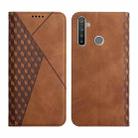 For OPPO Realme 6i / 5 Diamond Pattern Splicing Skin Feel Magnetic Horizontal Flip Leather Case with Card Slots & Holder & Wallet(Brown) - 1