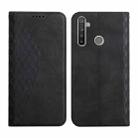 For OPPO Realme 6i / 5 Diamond Pattern Splicing Skin Feel Magnetic Horizontal Flip Leather Case with Card Slots & Holder & Wallet(Black) - 1