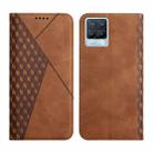 For OPPO Realme 8 / 8 Pro Diamond Pattern Splicing Skin Feel Magnetic Horizontal Flip Leather Case with Card Slots & Holder & Wallet(Brown) - 1