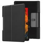 For Lenovo Yoga Smart Tab Custer Texture Horizontal Flip Leather Case with Two-folding Holder(Black) - 1