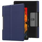 For Lenovo Yoga Smart Tab Custer Texture Horizontal Flip Leather Case with Two-folding Holder(Dark Blue) - 1