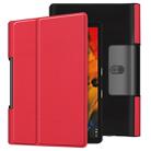 For Lenovo Yoga Smart Tab Custer Texture Horizontal Flip Leather Case with Two-folding Holder(Red) - 1