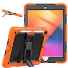 For iPad 10.2 2021 / 2020 / 2019 Shockproof Colorful Silica Gel + PC Protective Case with Holder & Shoulder Strap(Orange) - 1