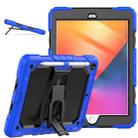 For iPad 10.2 2021 / 2020 / 2019 Shockproof Colorful Silica Gel + PC Protective Case with Holder & Shoulder Strap(Dark Blue) - 1