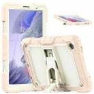 Shockproof Colorful Silica Gel + PC Protective Case with Holder & Shoulder Strap For Samsung Galaxy A7 Lite T220 / T225(Rose Gold) - 1
