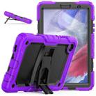 Shockproof Colorful Silica Gel + PC Protective Case with Holder & Shoulder Strap For Samsung Galaxy A7 Lite T220 / T225(Purple) - 1