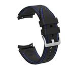 For Samsung Galaxy Watch4 / Watch4 Classic Silicone Stitching Watch Band(Black Blue) - 1