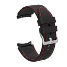 For Samsung Galaxy Watch4 / Watch4 Classic Silicone Stitching Watch Band(Black Red) - 1