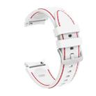 For Samsung Galaxy Watch4 / Watch4 Classic Silicone Stitching Watch Band(White Red) - 1