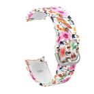 For Samsung Galaxy Watch4 / Watch4 Classic Silicone Printing Watch Band(White Background Flowers) - 1