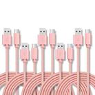 5 PCS USB to USB-C / Type-C Nylon Braided Charging Data Transmission Cable, Cable Length:2m(Pink) - 1