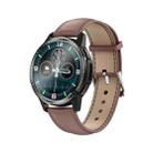 H9 1.28 inch Color Screen Life Waterproof Smart Watch, Support Sleep Monitor / Heart Rate Monitor / Body Temperature Monitor / ECG+ECG Monitor, Style: Leather Strap(Brown) - 1
