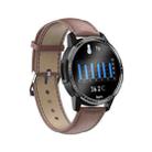 H9 1.28 inch Color Screen Life Waterproof Smart Watch, Support Sleep Monitor / Heart Rate Monitor / Body Temperature Monitor / ECG+ECG Monitor, Style: Leather Strap(Brown) - 2