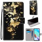 For Xiaomi Redmi 10 Coloured Drawing Cross Texture Horizontal Flip PU Leather Case with Holder & Card Slots & Wallet & Lanyard(Golden Butterfly Group) - 1