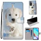 For Xiaomi Redmi 10 Coloured Drawing Cross Texture Horizontal Flip PU Leather Case with Holder & Card Slots & Wallet & Lanyard(Snow Puppy) - 1