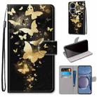 For Huawei P50 Coloured Drawing Cross Texture Horizontal Flip PU Leather Case with Holder & Card Slots & Wallet & Lanyard(Golden Butterfly Group) - 1