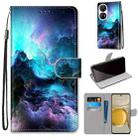 For Huawei P50 Pro Coloured Drawing Cross Texture Horizontal Flip PU Leather Case with Holder & Card Slots & Wallet & Lanyard(Colorful Clouds) - 1