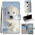 For Nokia 6.3 / G20 / G10 Coloured Drawing Cross Texture Horizontal Flip PU Leather Case with Holder & Card Slots & Wallet & Lanyard(Snow Puppy) - 1