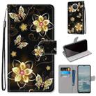 For Nokia 6.3 / G20 / G10 Coloured Drawing Cross Texture Horizontal Flip PU Leather Case with Holder & Card Slots & Wallet & Lanyard(Gold Diamond Butterfly) - 1