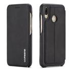 For Huawei P20 Lite Hon Ancient Series Leather Case with Card Slots & Holder & Wallet(Black) - 1