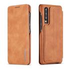 For Huawei P30 Hon Ancient Series Leather Case with Card Slots & Holder & Wallet(Brown) - 1