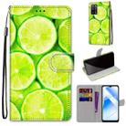 For OPPO A54 4G / A16 4G / A53s 5G / A55 5G Coloured Drawing Cross Texture Horizontal Flip PU Leather Case with Holder & Card Slots & Wallet & Lanyard(Green Lemon) - 1