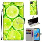 For OPPO A72 5G / A73 5G / A53 5G Coloured Drawing Cross Texture Horizontal Flip PU Leather Case with Holder & Card Slots & Wallet & Lanyard(Green Lemon) - 1