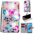 For OPPO A72 5G / A73 5G / A53 5G Coloured Drawing Cross Texture Horizontal Flip PU Leather Case with Holder & Card Slots & Wallet & Lanyard(Gradient Colorful Flower) - 1